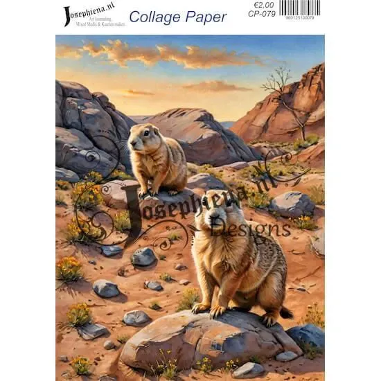 Afbeeldingen van Woestijnbeestjes - Josephiena's collagepapier - CP-079