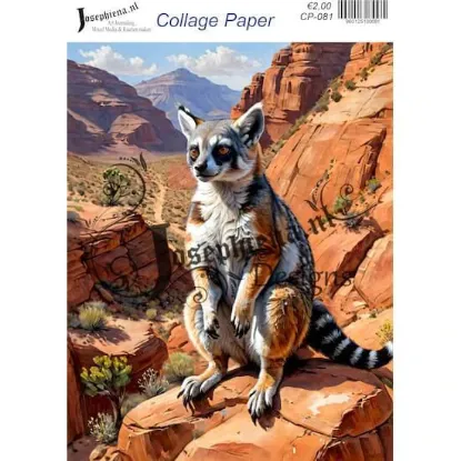 Afbeeldingen van Ringstaartmaki - Josephiena's collagepapier - CP-081