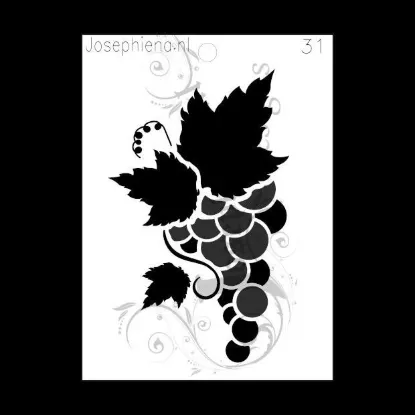 Afbeeldingen van Druiven - stencil - A6S031