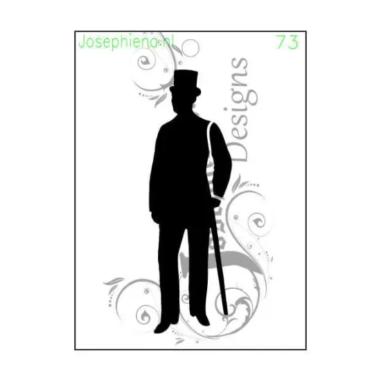 Afbeeldingen van Man met stok - Stencil van Josephiena`s - A6S073