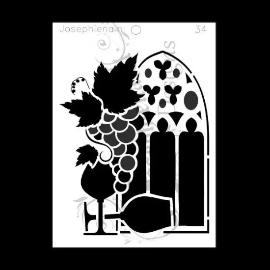 Afbeeldingen van Druivenraam - stencil - A5S034