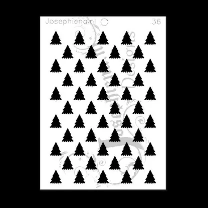 Afbeeldingen van kerstbomen - stencil - A5S036