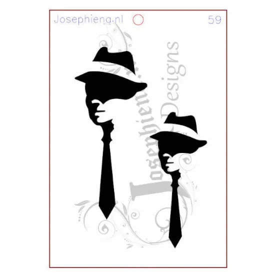 Afbeeldingen van Man met stropdas - stencil - A5S059