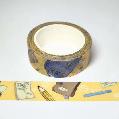 Afbeeldingen van Gummiapans Washi tape- Back to School