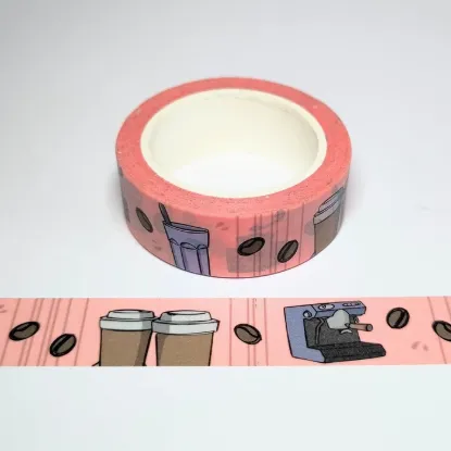 Afbeeldingen van Gummiapans Washi tape- Koffiebonen