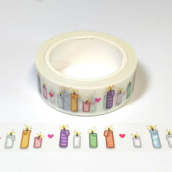 Afbeeldingen van Gummiapans Washi tape- Taartkaarsen