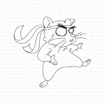 Afbeeldingen van Karate Hamster - stempel