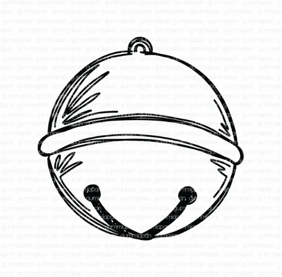 Afbeeldingen van Grote Doodled Jingle Bel - stempel - Gummiapan