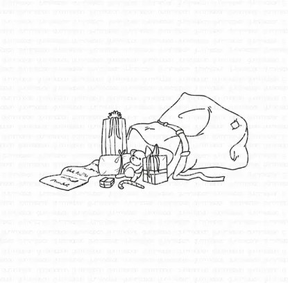 Afbeeldingen van Tas van de kerstman - stempel - Gummiapan