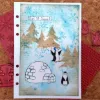 Afbeeldingen van Pinguïn met oorkappen - stempel - Gummiapan