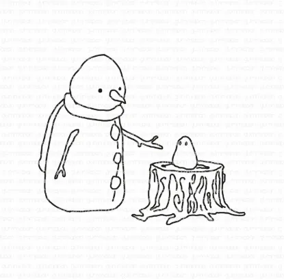 Afbeeldingen van Yuki en Ben in het bos - stempel - Gummiapan