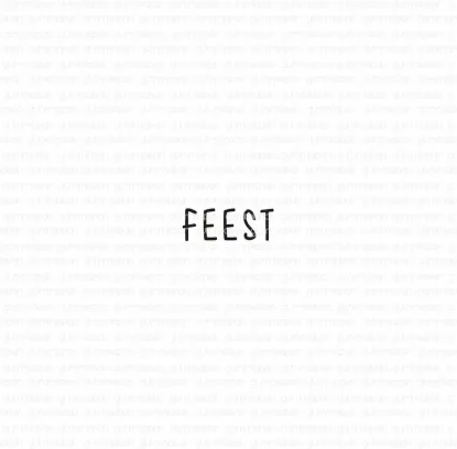 Afbeeldingen van Feest - tekst-stempel - Gummiapan