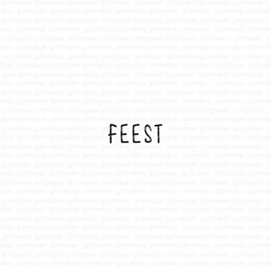 Afbeeldingen van Feest - tekst-stempel - Gummiapan