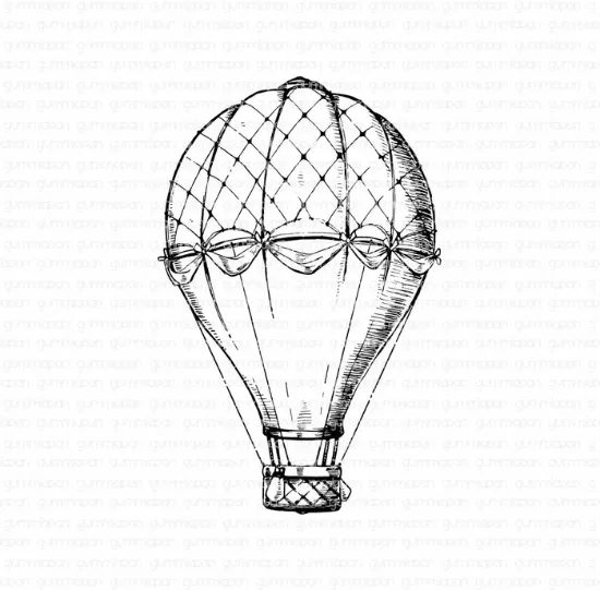 Afbeeldingen van Heteluchtballon - stempel - Gummiapan