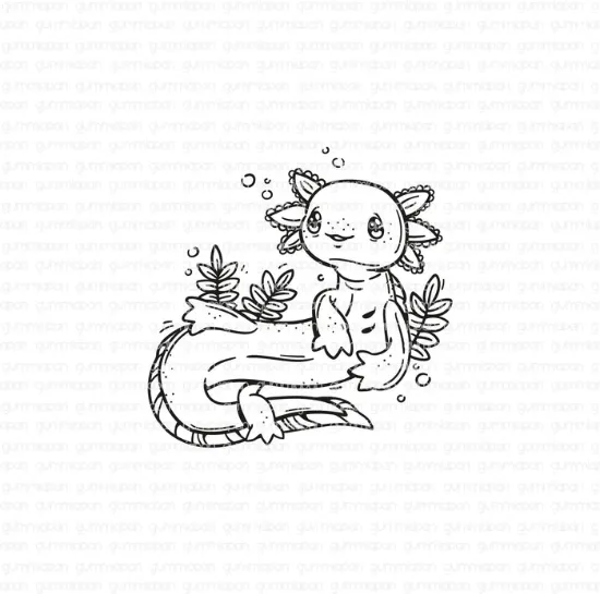 Afbeeldingen van Axolotl - stempel - Gummiapan