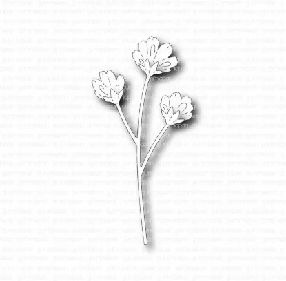 Afbeeldingen van Takje met bloemen - stansen - Gummiapan