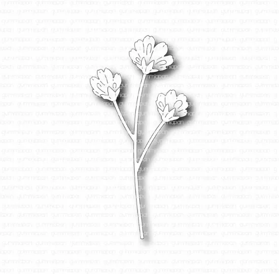 Afbeeldingen van Takje met bloemen - stansen - Gummiapan