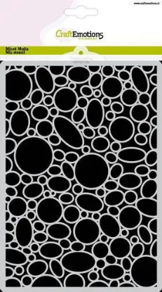 Afbeeldingen van CraftEmotions Mask stencil - ringen rond - ovaal achtergrond A5 - 185070/1300