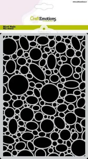Afbeeldingen van CraftEmotions Mask stencil - ringen rond - ovaal achtergrond A5 - 185070/1300