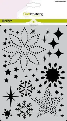 Afbeeldingen van CraftEmotions Mask stencil sterren kristallen achtergrond A5 - 185070/1301
