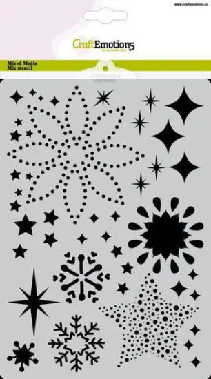 Afbeeldingen van CraftEmotions Mask stencil sterren kristallen achtergrond A5 - 185070/1301