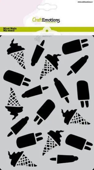 Afbeeldingen van CraftEmotions Mask stencil Summer Fun - ijsjes A5 Carla Creaties - 185070/1277