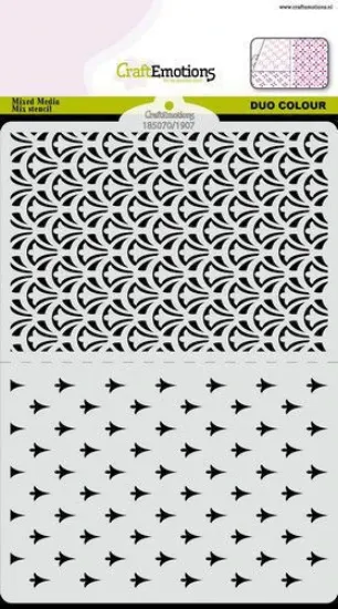Afbeeldingen van CraftEmotions Stencil Duo Colour patroon Nr.7 - 185070/1907