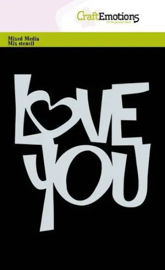 Afbeeldingen van CraftEmotions Mask stencil - Tekst LOVE YOU (EN) A6 Carla Creaties - 185070/0172