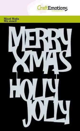 Afbeeldingen van CraftEmotions Mask stencil - Tekst MERRY XMAS A6 (EN) Carla Creaties - 185070/0165