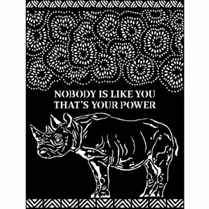 Afbeeldingen van Stamperia Thick Stencil 20x25cm Savana Rhino - KSTD103