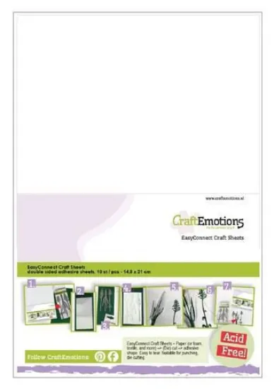 Afbeeldingen van CraftEmotions EasyConnect (dubbelzijdig klevend) Craft sheets A5 - 10 sheets