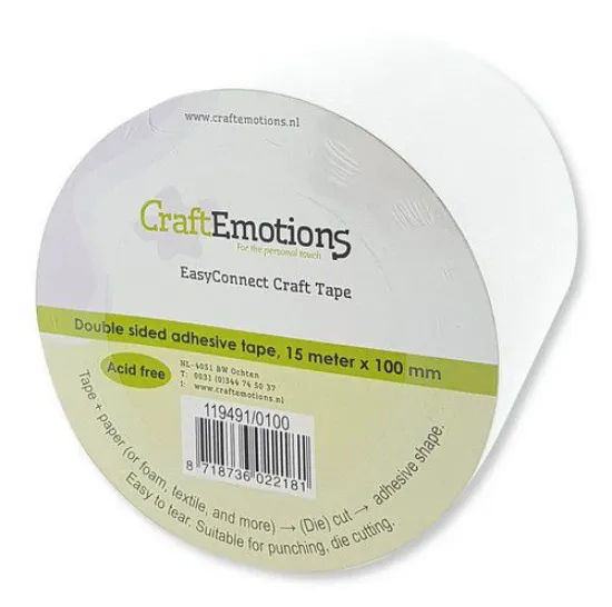 Afbeeldingen van CraftEmotions EasyConnect (dubbelzijdig klevend) Craft tape 15m x 100mm