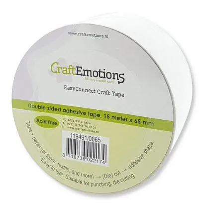 Afbeeldingen van CraftEmotions EasyConnect (dubbelzijdig klevend) Craft tape 15m x 65mm