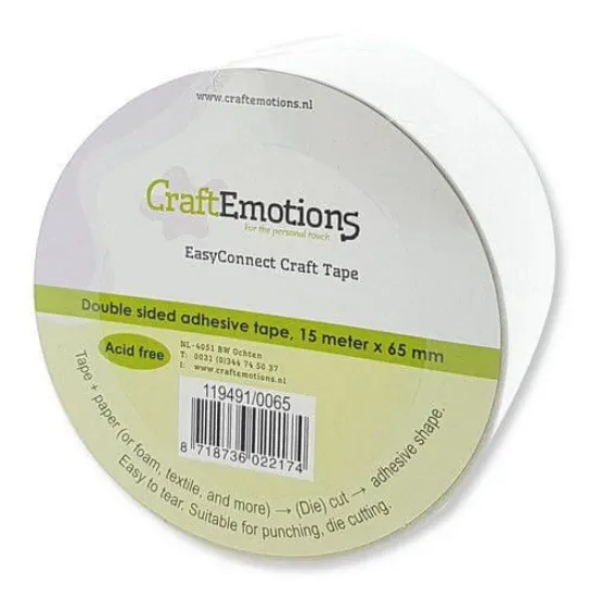 Afbeeldingen van CraftEmotions EasyConnect (dubbelzijdig klevend) Craft tape 15m x 65mm