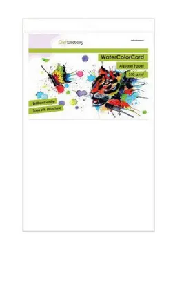 Afbeeldingen van CraftEmotions WaterColorCard - briljant wit 32 x 46cm - 350 gr