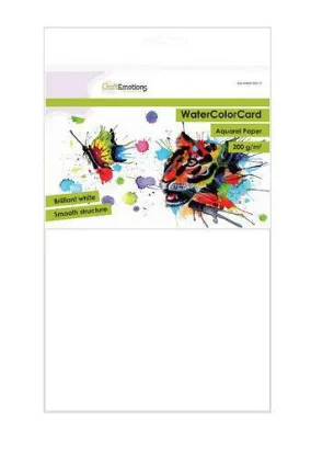 Afbeeldingen van CraftEmotions WaterColorCard - briljant wit A4 - 200 gr