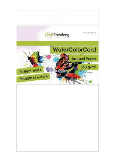 Afbeeldingen van CraftEmotions WaterColorCard - briljant wit A5 - 350 gr