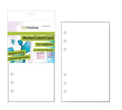 Afbeeldingen van Watercolor - aquarel papier wit - voor ringband - CraftEmotions