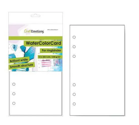 Afbeeldingen van Watercolor - aquarel papier wit - voor ringband - CraftEmotions