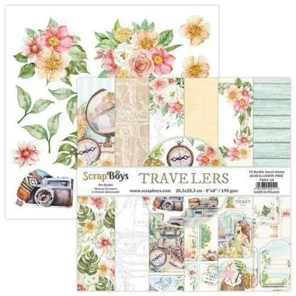 Afbeeldingen van Scrapboys 8x8 inch Paper Pad - Travelers