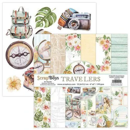Afbeeldingen van Scrapboys 6 x 6 inch Paper Pad - Travelers