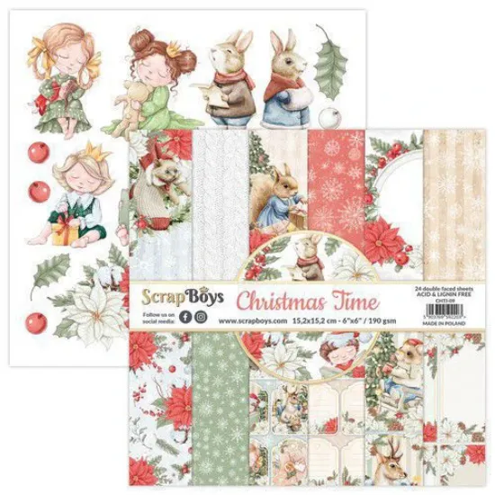 Afbeeldingen van Scrapboys 6 x 6 inch Paper Pad - Christmas Time