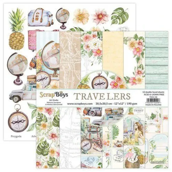 Afbeeldingen van Scrapboys 12x12 inch Paper Pad - Travel