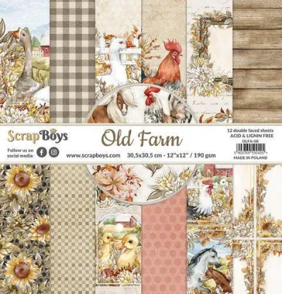 Afbeeldingen van Scrapboys 12x12 inch Paper Pad - Old Farm