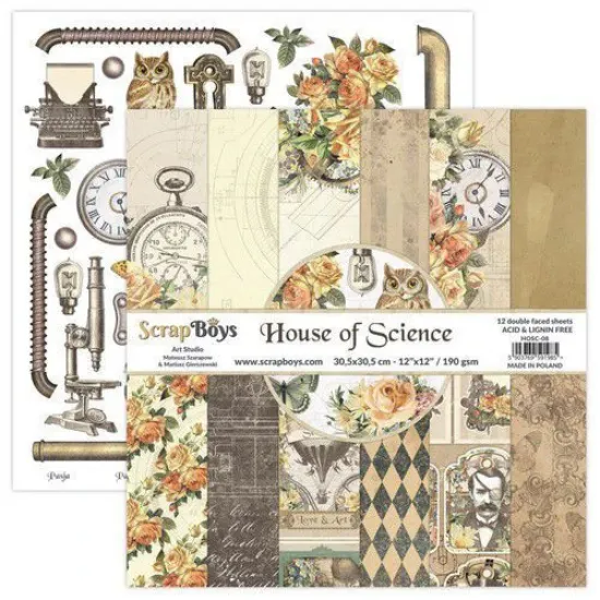 Afbeeldingen van Scrapboys 12x12 inch Paper Pad - House of Science