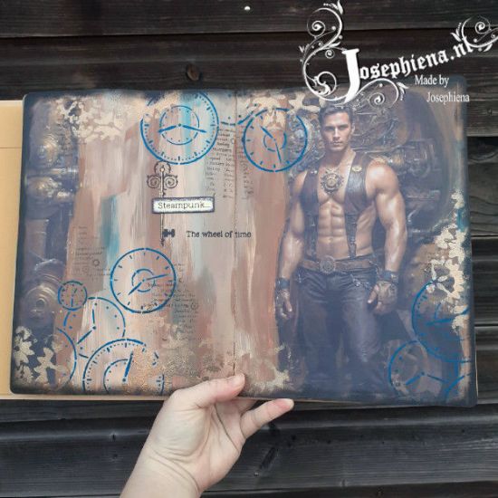 Afbeeldingen van Art Journal pagina: Steampunk Sleutel