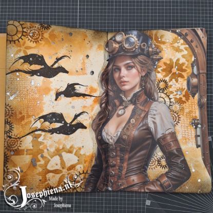 Afbeeldingen van Art Journal pagina: Steampunk woman