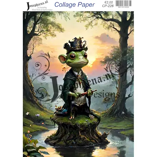 Kikker met kroon #1 - Josephiena's collagepapier - CP-226