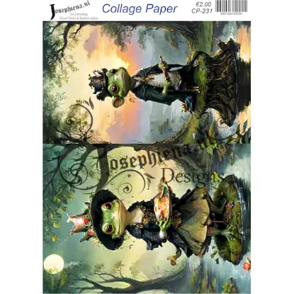 Kikker met hoed - Josephiena's collagepapier - CP-231