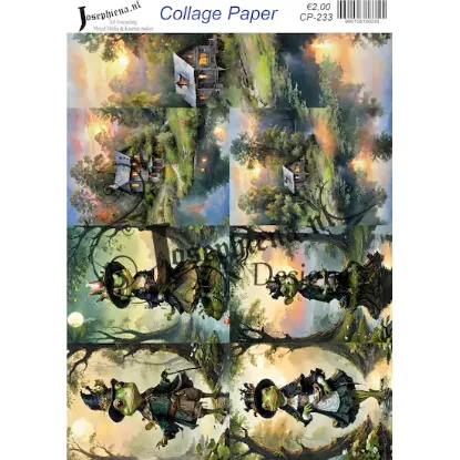 Boshuisje en kikkers - Josephiena's collagepapier - CP-233